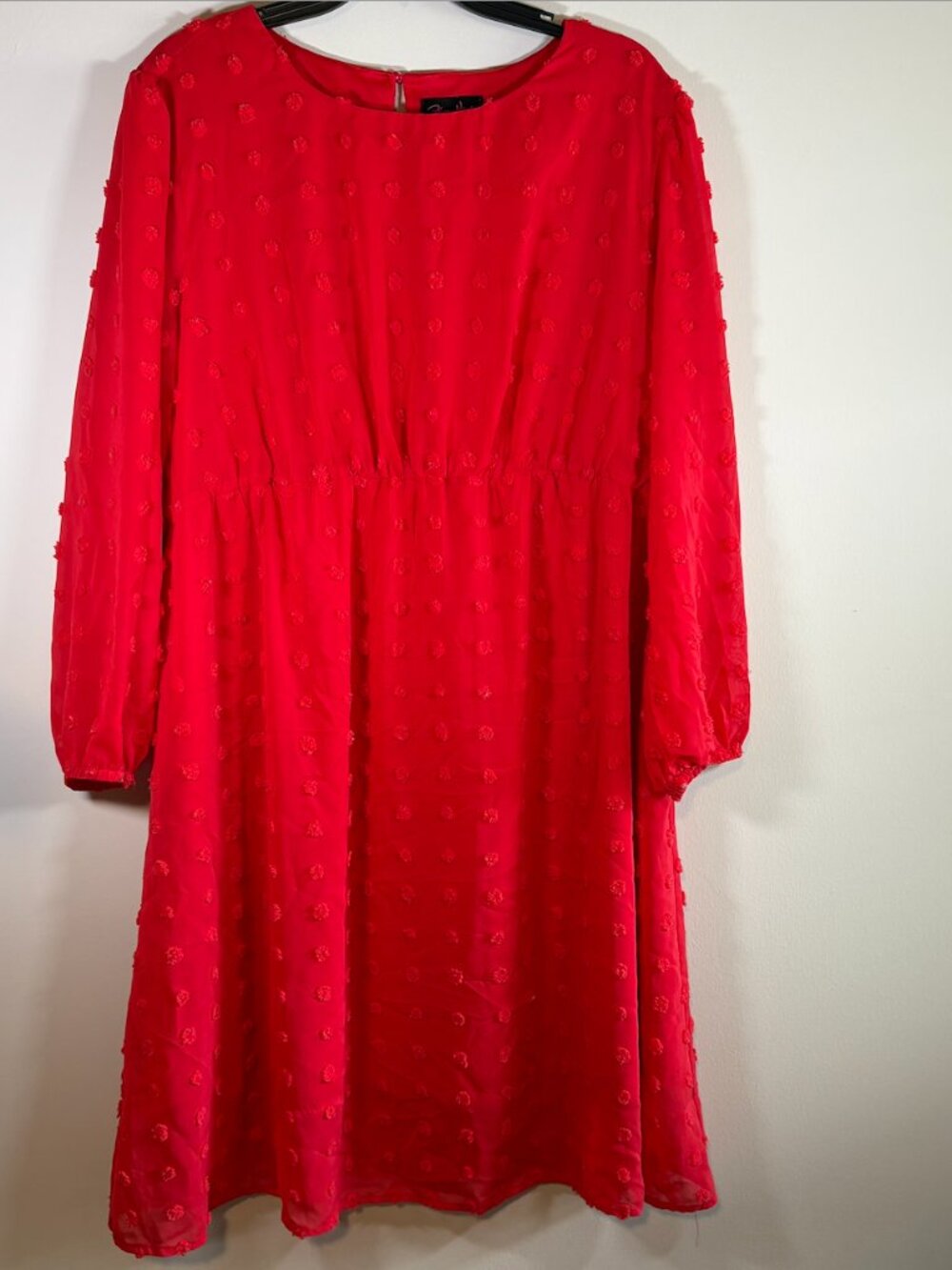 Long Sleeve Red Dress 22W